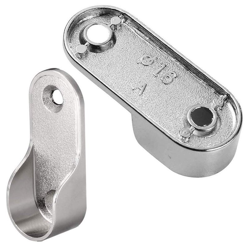 Eyech 40pcs Zinc Alloy Hardware Oval Closet Rod End Supports 16mm x 30mm Wardrobe Flange Bracket Holder - Image 4